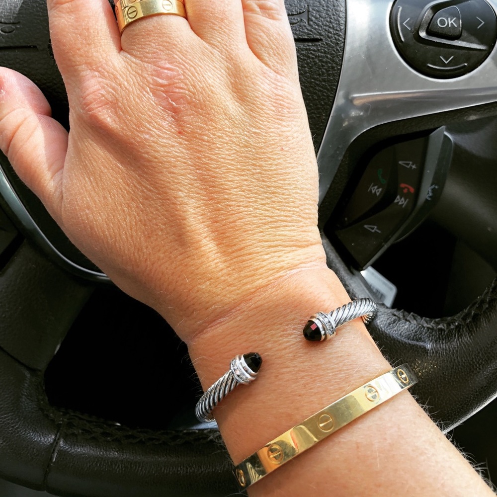 DAVID YURMAN BLACK ONYX/DIAMONDS CUFF
